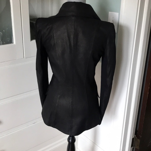 Dawn Levy leather jacket tailcoat asymmetrical hem - Picture 8 of 14